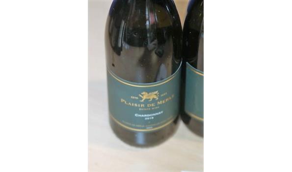 3 flessen à 75cl witte wijn PLAISIR DE MERLE, Chardonnay, 2018